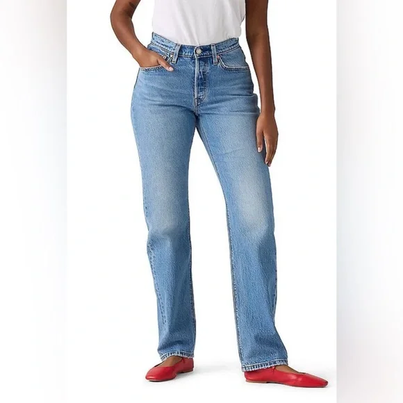 Levi’s 501 Curve High Rise straight Jeans in Lucid Dream Blue 24/30 - Picture 8 of 10